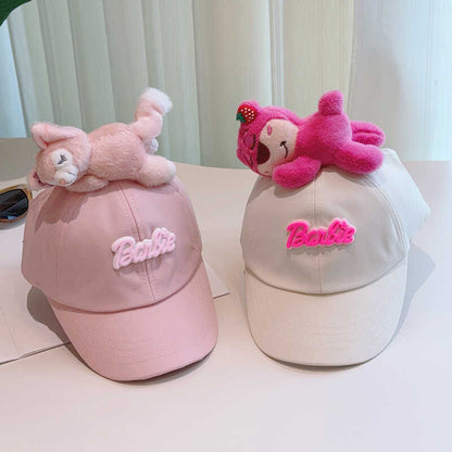 Cute Plush - Decorated Baseball Cap(Beige pink) - Image 4