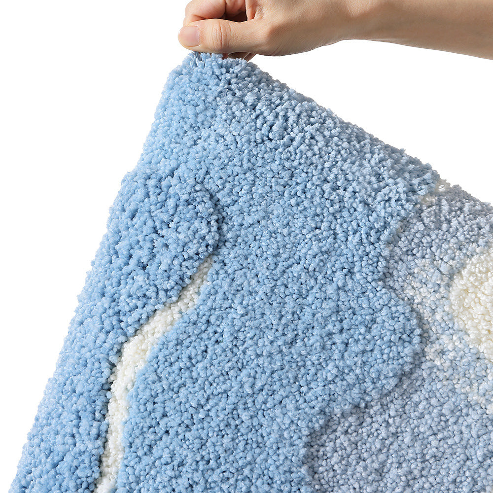 Premium Bath Mat with 8X Water Absorption & Non-Slip Base(Blue Ocean) - Image 4