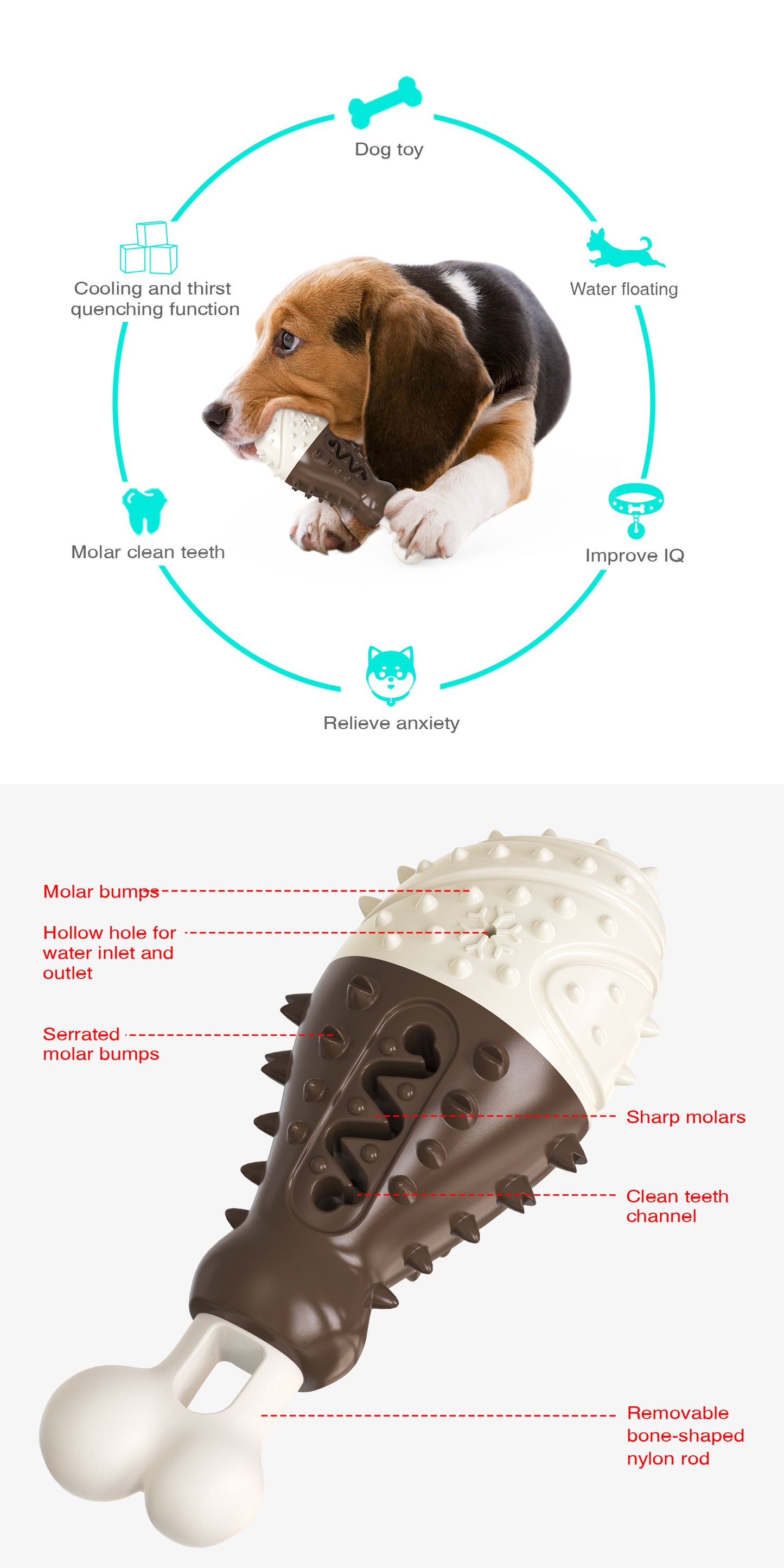 Multifunctional Dog Toy with Cooling, Dental Care & Floating Features(orange) - Image 2