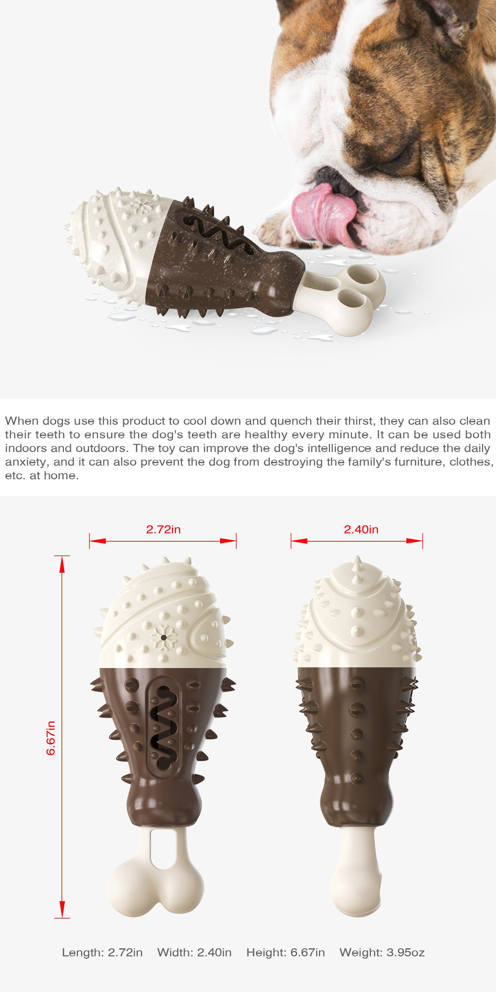 Multifunctional Dog Toy with Cooling, Dental Care & Floating Features(Chocolate color) - Image 4