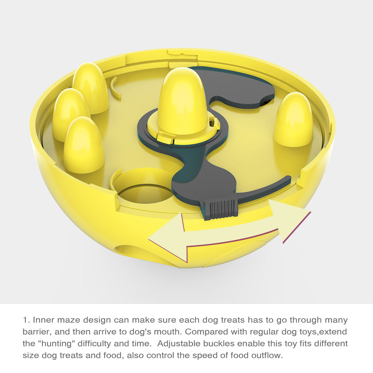 Interactive Dog Puzzle Feeder with Adjustable Food Dispensing Holes(Green) - Image 6