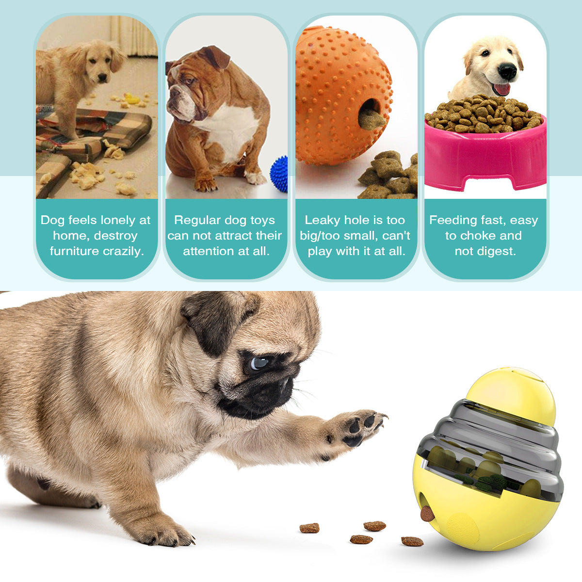 Interactive Dog Puzzle Feeder with Adjustable Food Dispensing Holes(Red) - Image 2