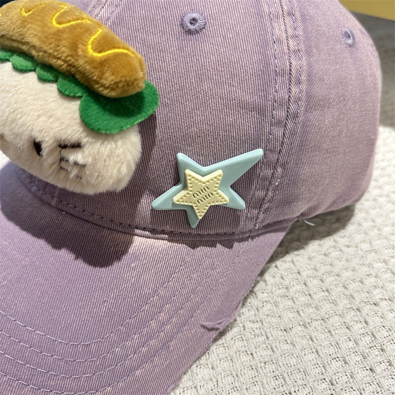Adorable Cartoon Cat & Stars Baseball Cap - 100% Cotton, Adjustable Fit, Sun Protection(green) - Image 7