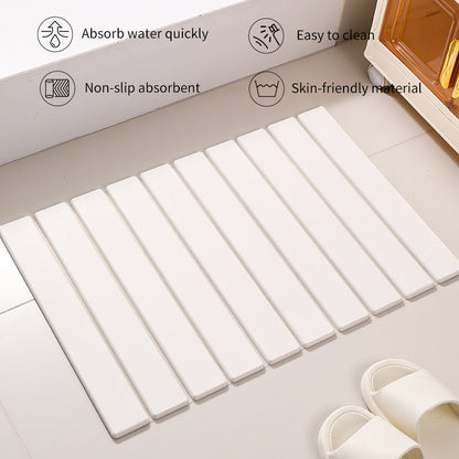 Collapsible Diatom Mud Bath Mat - Quick Dry, Non-Slip, Odor-Free Absorbent Pad(dark grey) - Image 3