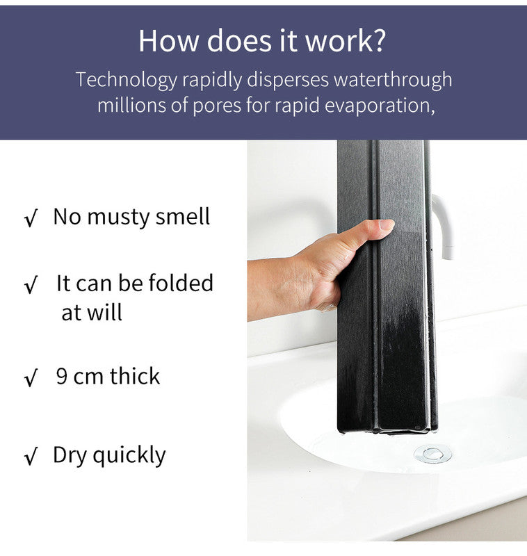 Collapsible Diatom Mud Bath Mat - Quick Dry, Non-Slip, Odor-Free Absorbent Pad(dark grey) - Image 5