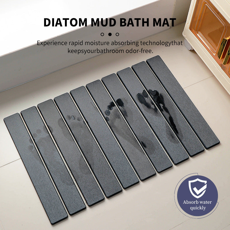 Collapsible Diatom Mud Bath Mat - Quick Dry, Non-Slip, Odor-Free Absorbent Pad(white) - Image 3