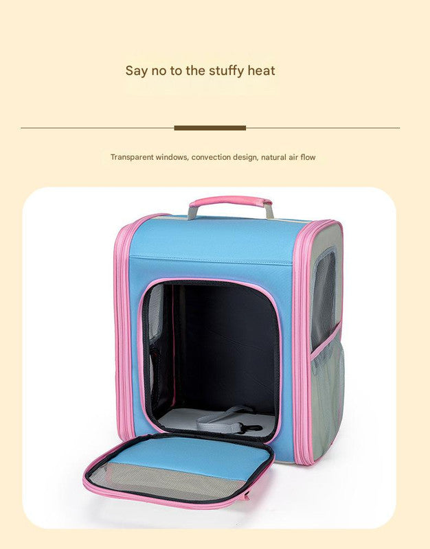 Breathable Pet Carrier Backpack - Large Capacity, Multiple Windows, Oxford Cloth(green) - Image 4