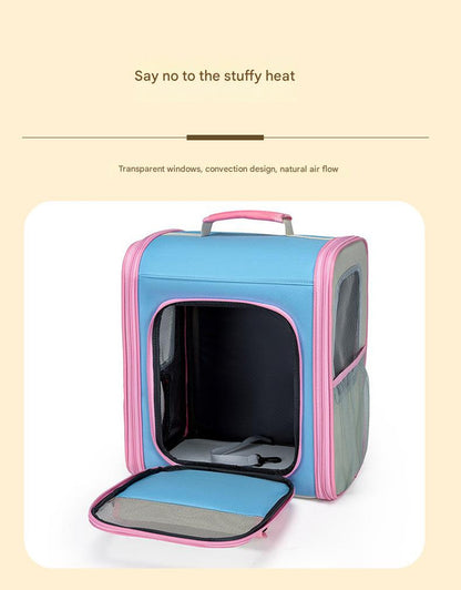 Breathable Pet Carrier Backpack - Large Capacity, Multiple Windows, Oxford Cloth(green) - Image 4