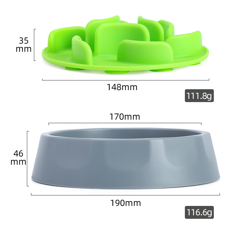 Slow Feeder Dog Bowl Set - Anti-Choke Puzzle Feeder Insert & Bowl for Healthy Eating Habits(cyan) - Image 2