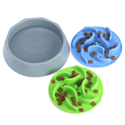 Slow Feeder Dog Bowl Set - Anti-Choke Puzzle Feeder Insert & Bowl for Healthy Eating Habits(blue) - Image 3