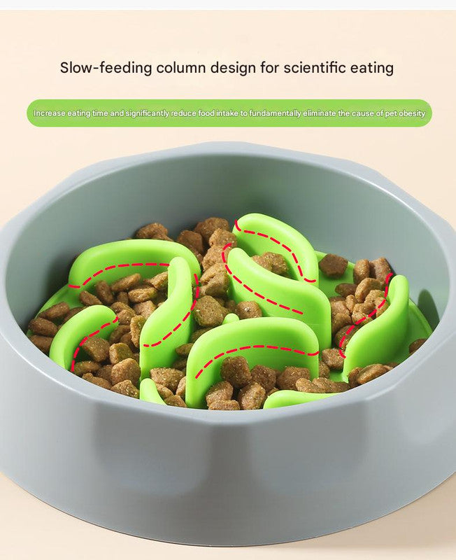 Slow Feeder Dog Bowl Set - Anti-Choke Puzzle Feeder Insert & Bowl for Healthy Eating Habits(blue) - Image 4