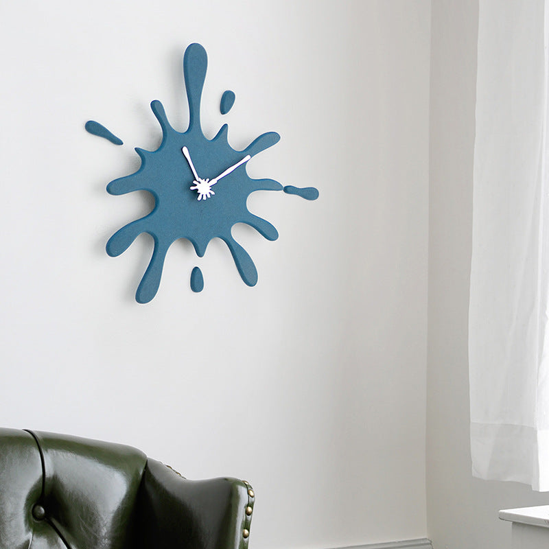 Creative Splatter Design Wall Clock - Silent Movement, Modern Decorative Timepiece(blue) - Image 4