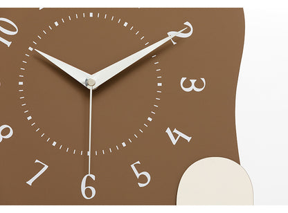 Abstract Modern Wall Clock - Silent Non-Ticking Decorative Clock with Wavy Design & Ceramic Accent(black) - Image 4