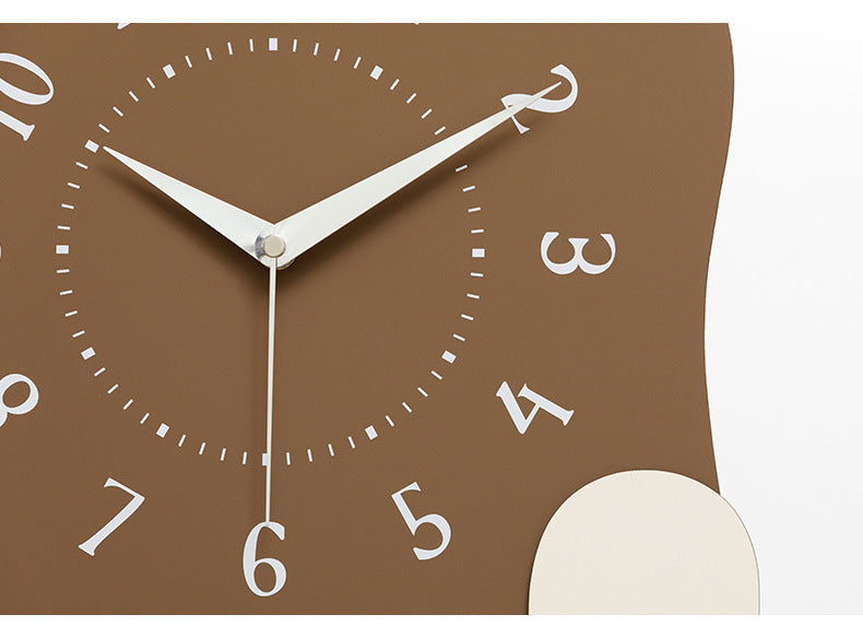 Abstract Modern Wall Clock - Silent Non-Ticking Decorative Clock with Wavy Design & Ceramic Accent(green) - Image 4