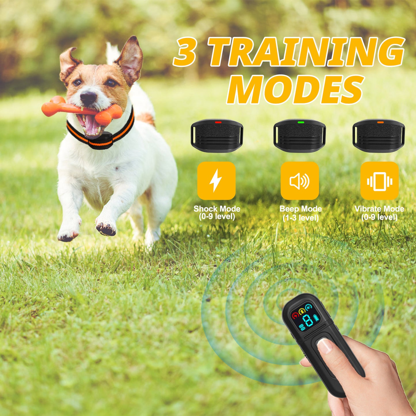 Ultra-Small & Lightweight Dog Training Collar with Remote - 3 Modes, Adjustable Levels, Fits All Sizes(black) - Image 4