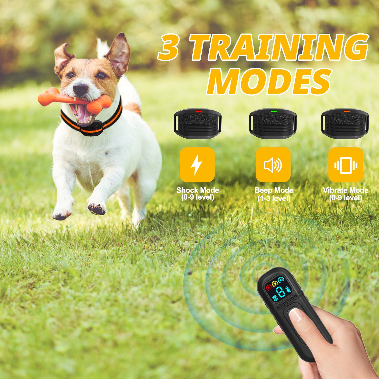 Ultra-Small & Lightweight Dog Training Collar with Remote - 3 Modes, Adjustable Levels, Fits All Sizes(black) - Image 4