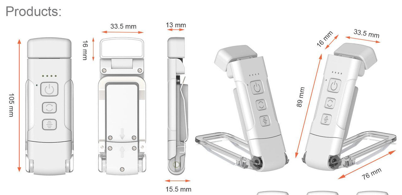 Portable Clip-On LED Reading Light - USB Rechargeable, 3 Color Modes & 5 Brightness Levels(black) - Image 3