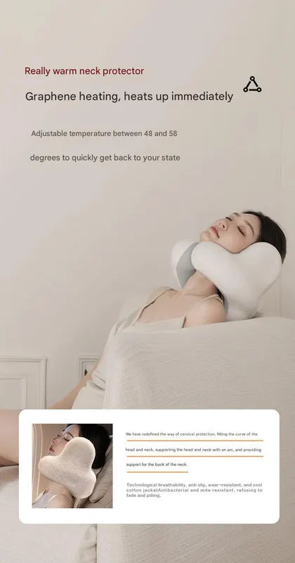 Smart Neck Pillow with Dual Noise Reduction, HIFI Bluetooth Music & Graphene Heating - Sleep Elf" Travel Pillow(black)" - Image 4