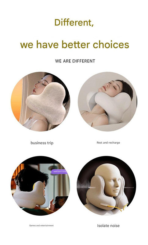 Smart Neck Pillow with Dual Noise Reduction, HIFI Bluetooth Music & Graphene Heating - Sleep Elf" Travel Pillow(Silver)" - Image 3