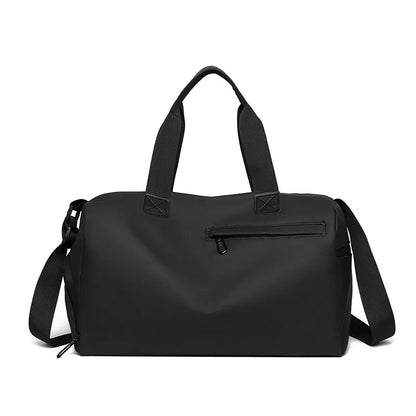 Large Capacity Travel Duffel Bag with Shoe Compartment & Wet Pocket - Multi-Purpose Gym & Weekend Bag(Black)