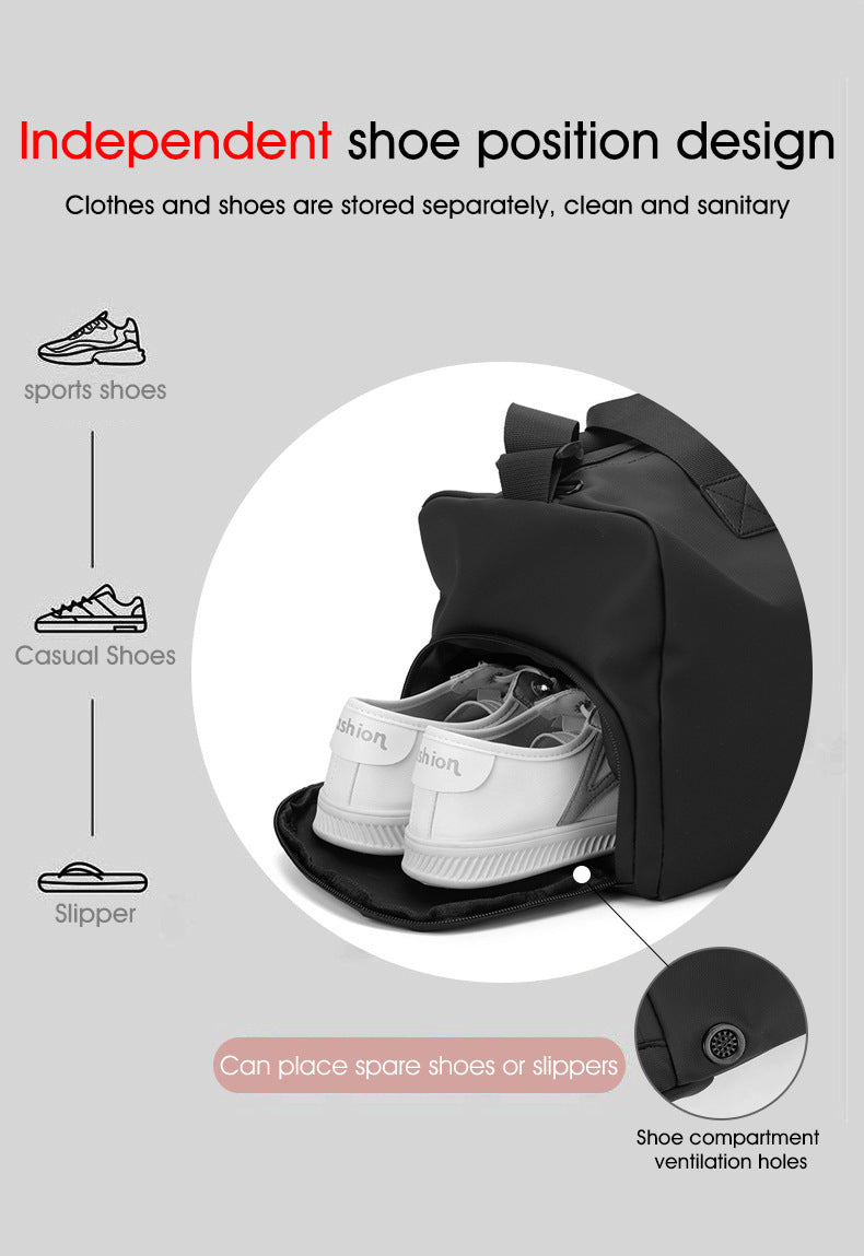 Large Capacity Travel Duffel Bag with Shoe Compartment & Wet Pocket - Multi-Purpose Gym & Weekend Bag(Pink) - Image 7