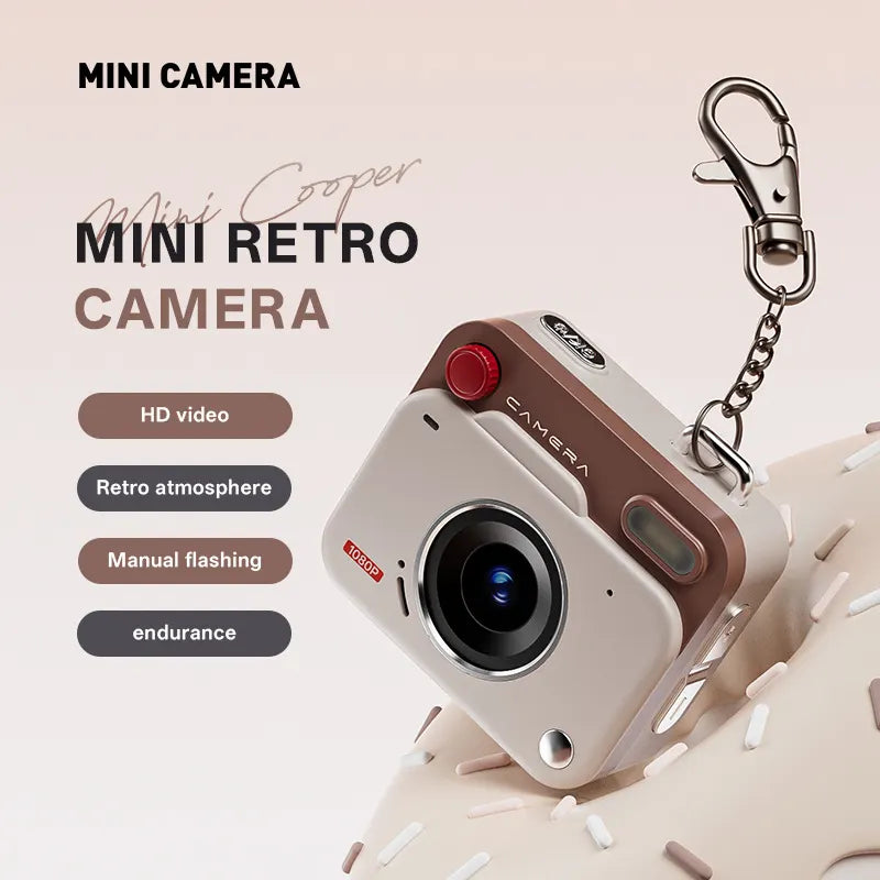 Mini Retro Keychain Camera - 48MP Photos, 1080P HD Video with Built-in Filters & Flash(green) - Image 2