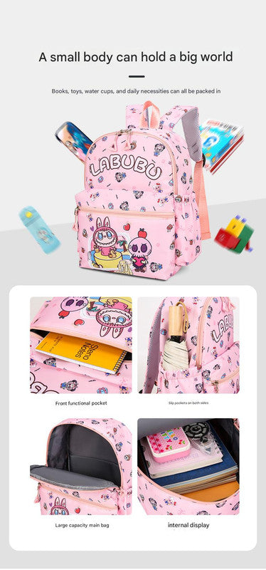 Kids Cartoon Character 3-Piece Backpack Set - Lightweight School Bag with Lunch Bag & Pencil Case(Purple) - Image 4