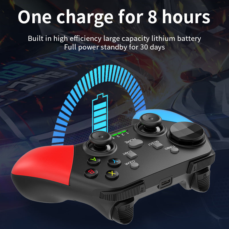 Multi-Platform Wireless Gaming Controller with Dual Motor Vibration, Turbo & Phone Holder(Black, Red and Blue) - Image 6