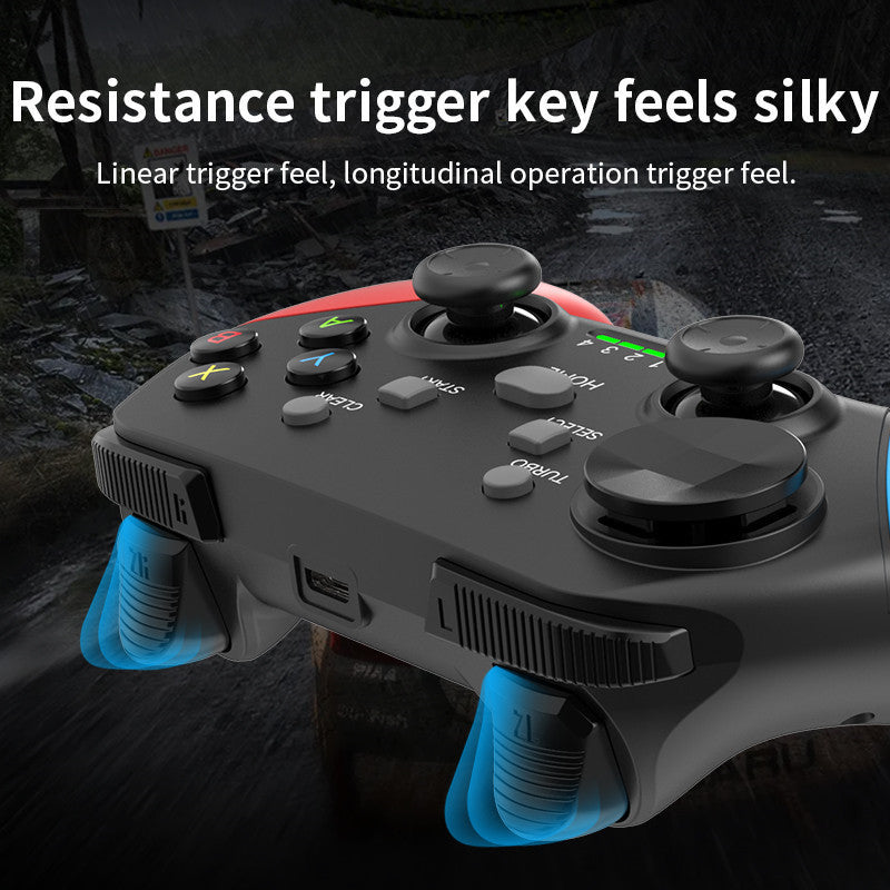 Multi-Platform Wireless Gaming Controller with Dual Motor Vibration, Turbo & Phone Holder(White, red and blue) - Image 5