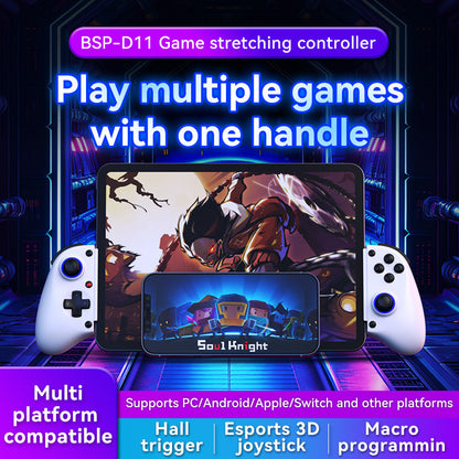 Multi-Platform Telescopic Gaming Controller - Hall Triggers, Esports 3D Joysticks & Macro Programming(White With radiator) - Image 2