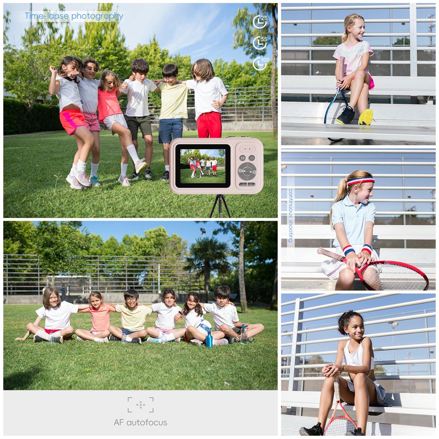 48MP Digital Camera with 16x Zoom & AF Autofocus - Full HD Vlogging Camera for Beginners & Kids(Beige) - Image 3