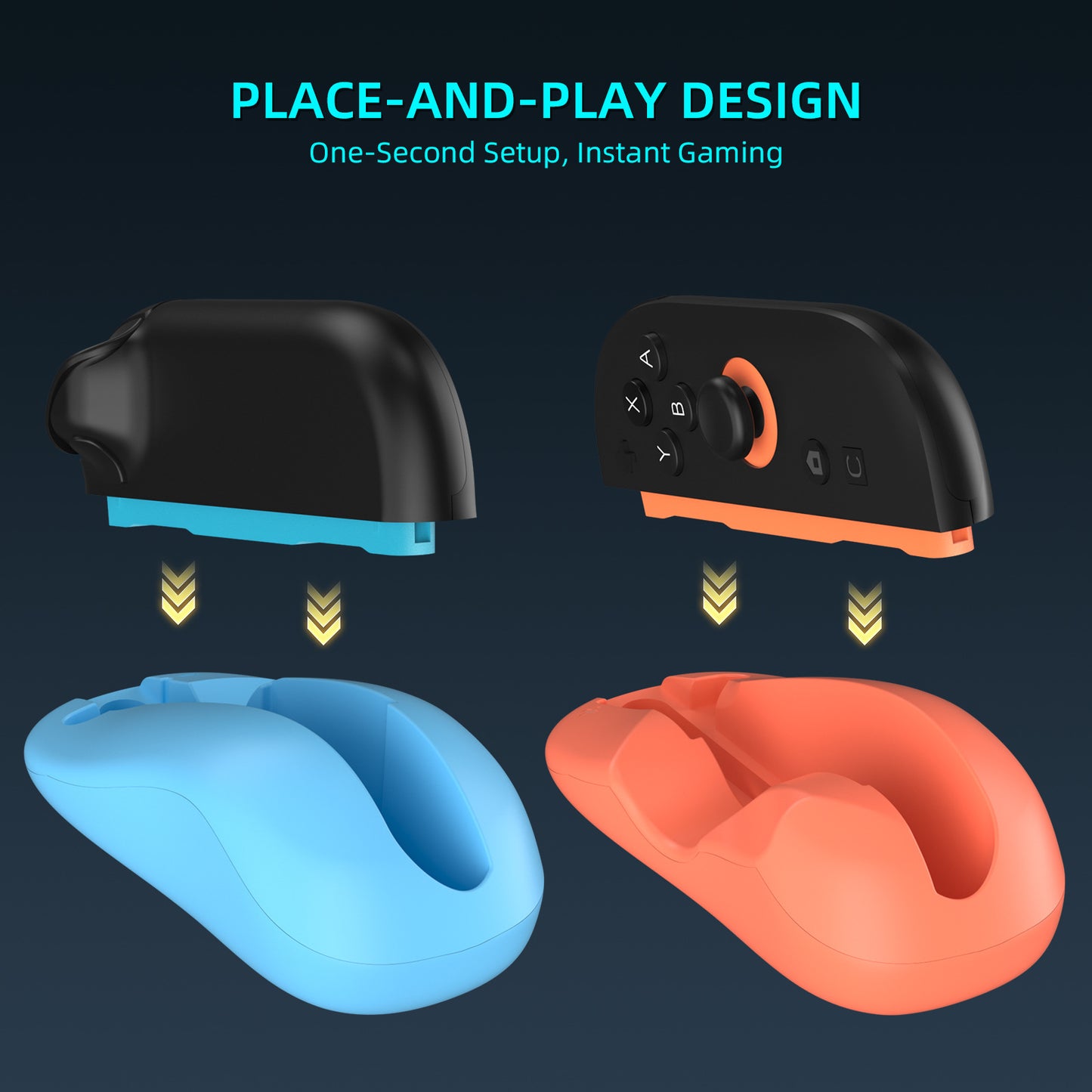Ergonomic Mouse Grip for Nintendo Switch Joy-Con - 2-Pack Controller Holder (black) - Image 5