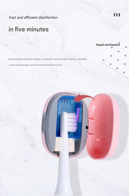 Portable UVC Toothbrush Sterilizer Case - 5-Minute Automatic Sanitizer, USB-C Rechargeable(white) - Image 4