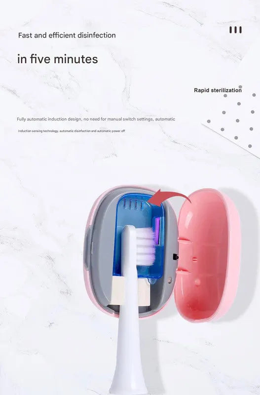 Portable UVC Toothbrush Sterilizer Case - 5-Minute Automatic Sanitizer, USB-C Rechargeable(white) - Image 4