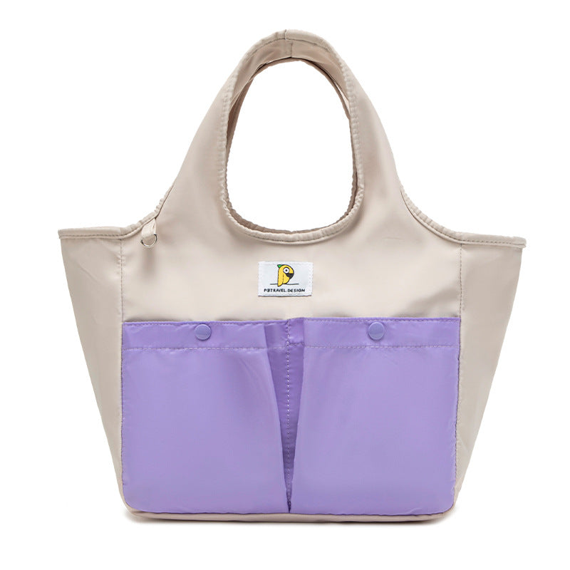 Insulated Lunch Tote Bag - Large Capacity, Multi-Pocket, Waterproof & Stain-Resistant Lining(Beige)