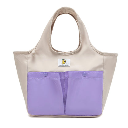 Insulated Lunch Tote Bag - Large Capacity, Multi-Pocket, Waterproof & Stain-Resistant Lining(Beige)