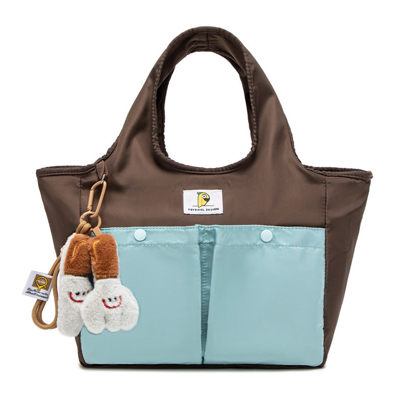 Insulated Lunch Tote Bag - Large Capacity, Multi-Pocket, Waterproof & Stain-Resistant Lining(browm)