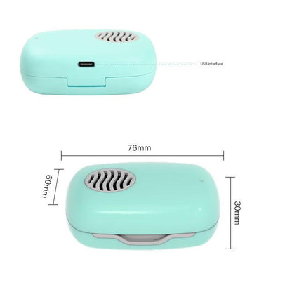 Portable UVC Toothbrush Sterilizer Case with Drying Fan - USB-C Rechargeable, 5-Minute Fast Disinfection(blue) - Image 6