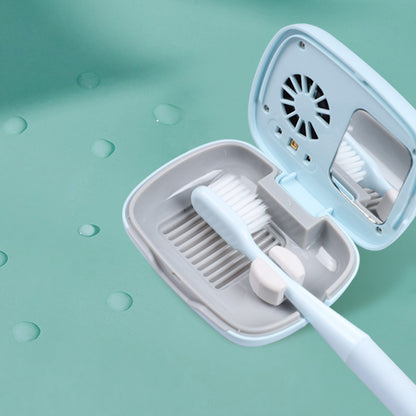 Portable UVC Toothbrush Sterilizer Case with Drying Fan - USB-C Rechargeable, 5-Minute Fast Disinfection(green) - Image 2
