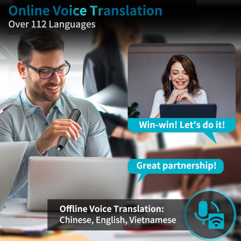 Smart AI Scan & Voice Translator Pen - 112+ Languages, Offline Mode, HD Touchscreen & Dictionary(black) - Image 2