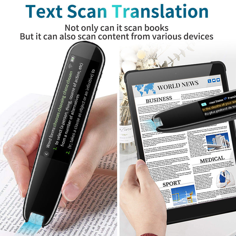 Smart AI Scan & Voice Translator Pen - 112+ Languages, Offline Mode, HD Touchscreen & Dictionary(black) - Image 4