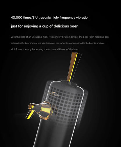 Ultrasonic Beer Foam Creator & Dispenser - Portable Tap for Canned & Bottled Beer with Cooling System(black) - Image 6