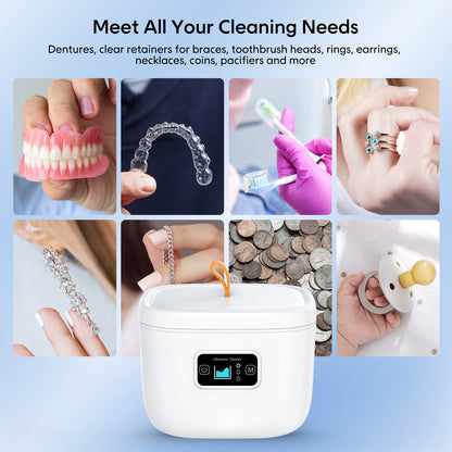Professional Ultrasonic Cleaner with UV Light - 45000Hz for Dentures, Retainers, Jewelry & More(black) - Image 7
