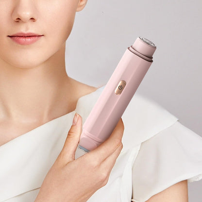 2-in-1 Women's Electric Body Shaver & Facial Trimmer - IPX7 Waterproof, Dual Head with Ceramic Blades, USB Rechargeable(Pink) - Image 3