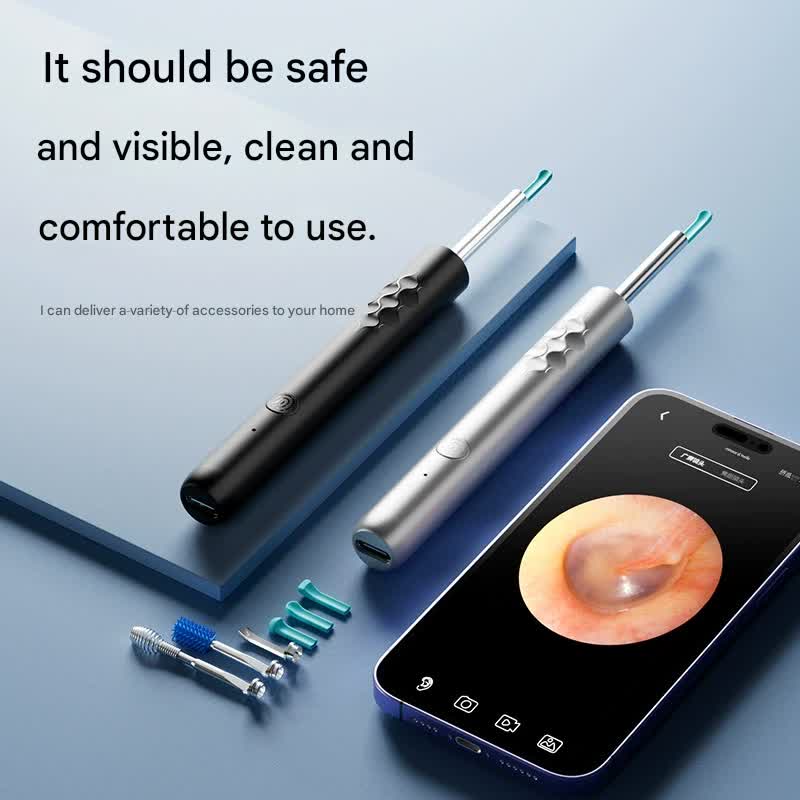 Smart Visual Ear Cleaner with HD WiFi Camera - Gentle Silicone Tips, USB-C Rechargeable Otoscope for Safe Ear Wax Removal(White Premium Edition) - Image 3