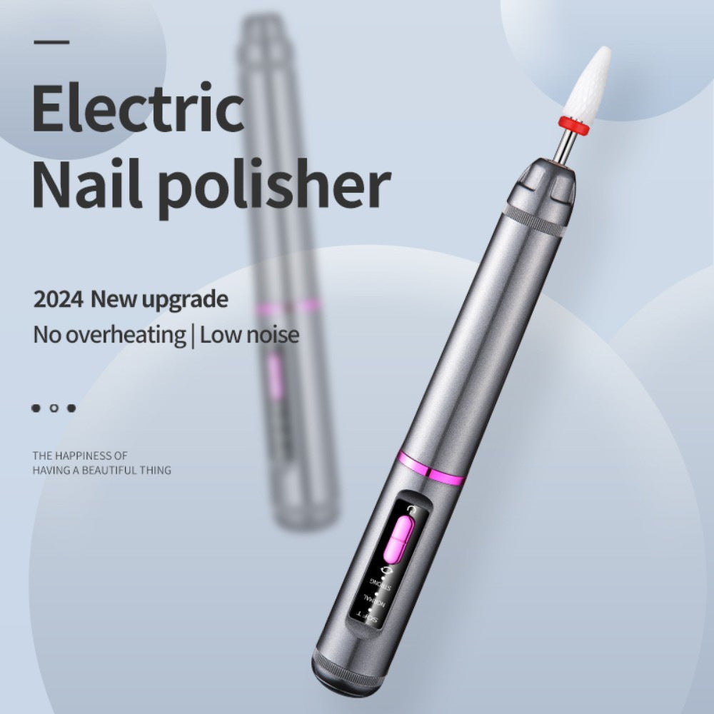 Professional Electric Nail Drill Pen Kit - 3-Speed, Bidirectional, Rechargeable Manicure & Pedicure Tool(Silver Gray) - Image 2
