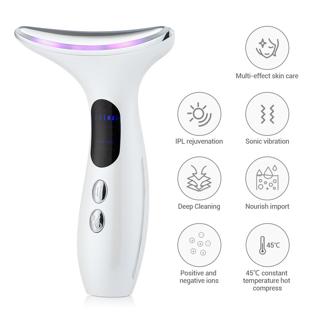 Multi-Function Neck & Face Beauty Device - 4-in-1 LED Light Therapy, EMS Lifting & Anti-Wrinkle Massager(pink) - Image 5