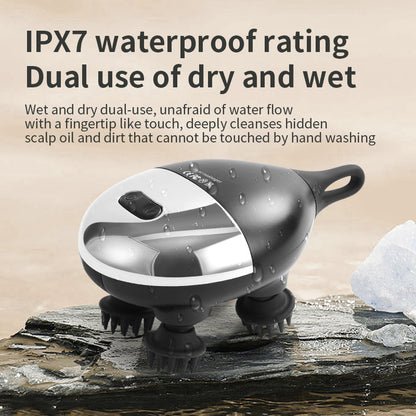 Intelligent 3D Electric Head & Scalp Massager - 7 Massage Techniques, IPX7 Waterproof, Rechargeable(black) - Image 4