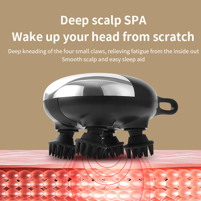 Intelligent 3D Electric Head & Scalp Massager - 7 Massage Techniques, IPX7 Waterproof, Rechargeable(Purple) - Image 5