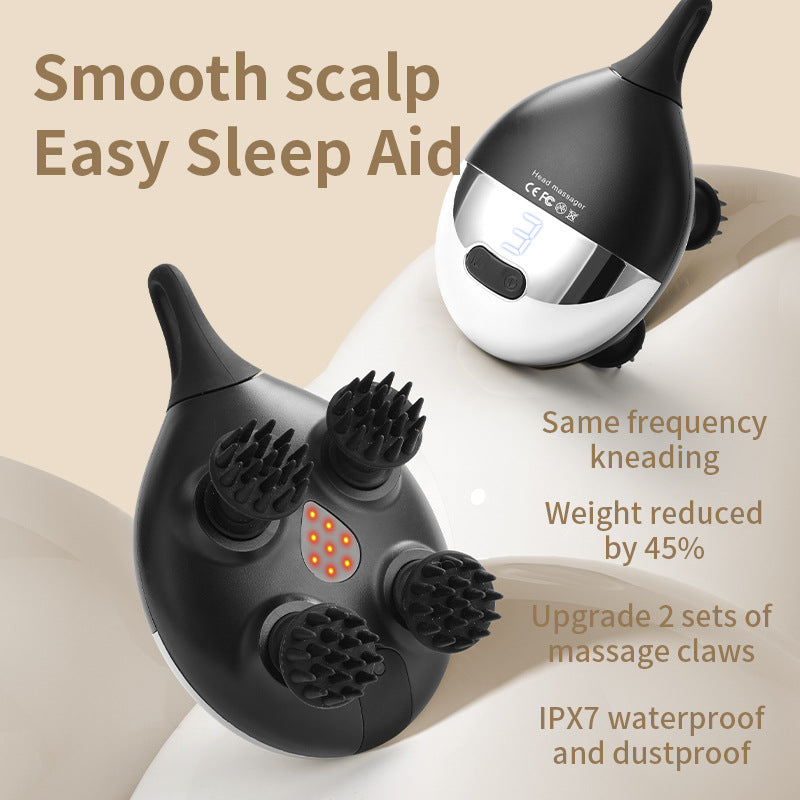 Intelligent 3D Electric Head & Scalp Massager - 7 Massage Techniques, IPX7 Waterproof, Rechargeable(Yellow) - Image 2